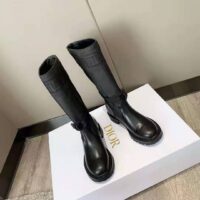 Dior Women Shoes D-Major Boot Black Technical Fabric and Calfskin