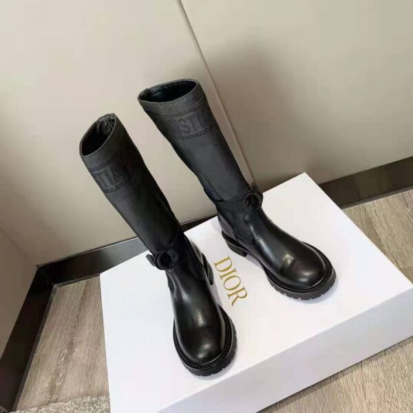 Dior Women Shoes D-Major Boot Black Technical Fabric and Calfskin (12)