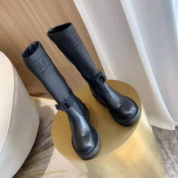 Dior Women Shoes D-Major Boot Black Technical Fabric and Calfskin (2)