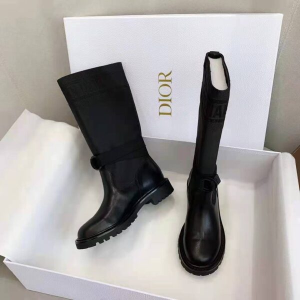 Dior Women Shoes D-Major Boot Black Technical Fabric and Calfskin (3)