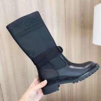 Dior Women Shoes D-Major Boot Black Technical Fabric and Calfskin