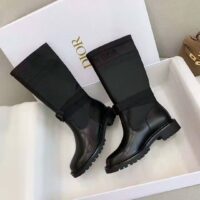 Dior Women Shoes D-Major Boot Black Technical Fabric and Calfskin