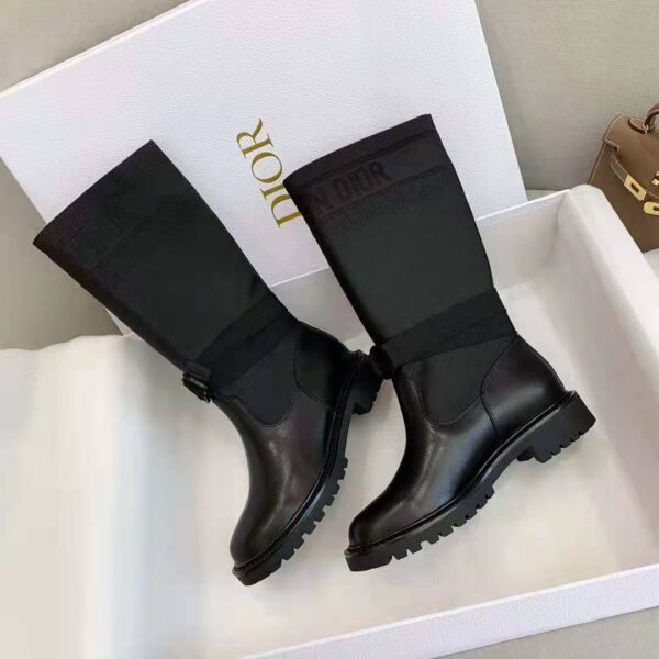 Dior Women Shoes D-Major Boot Black Technical Fabric and Calfskin (6)