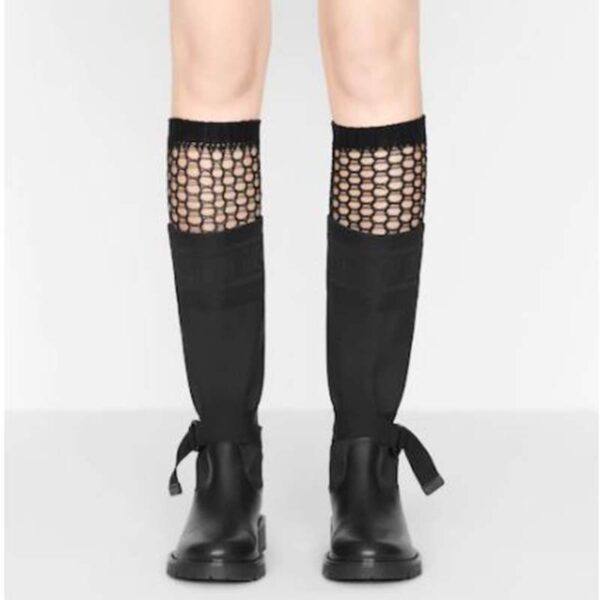 Dior Women Shoes D-Major Boot Black Technical Fabric and Calfskin (8)
