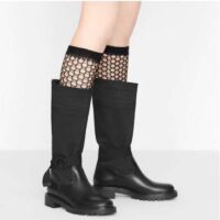 Dior Women Shoes D-Major Boot Black Technical Fabric and Calfskin