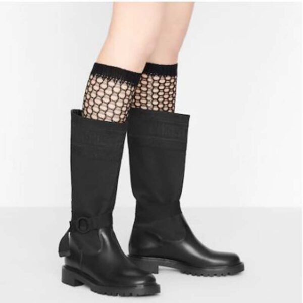 Dior Women Shoes D-Major Boot Black Technical Fabric and Calfskin (9)