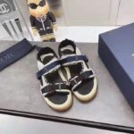 Dior Women Shoes Dior Atlas Sandal Beige Black Dior Oblique Jacquard Beige Suede - Image 4