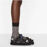 Dior Women Shoes Dior Atlas Sandal Beige Black Dior Oblique Jacquard Black Suede - Imagen 13