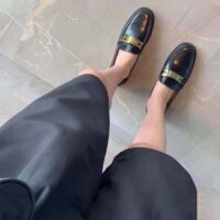 Dior Women Shoes Dior Code Loafer Black Brushed Calfskin