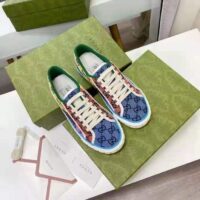 Gucci GG Unisex Gucci Tennis 1977 GG Multicolor Sneaker Green and Blue GG Canvas