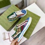 Gucci GG Unisex Gucci Tennis 1977 GG Multicolor Sneaker Green and Blue GG Canvas - Image 7