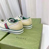 Gucci GG Unisex Gucci Tennis 1977 Sneaker Butter cotton Green and Red Web