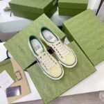 Gucci GG Unisex Gucci Tennis 1977 Sneaker Butter Cotton Green and Red Web - Imagen 3