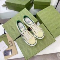 Gucci GG Unisex Gucci Tennis 1977 Sneaker Butter cotton Green and Red Web