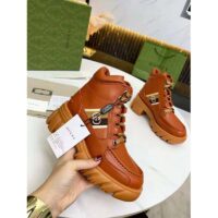 Gucci Unisex Ankle Boot with Interlocking G Cuir Leather Interlocking G Jacquard Stripe