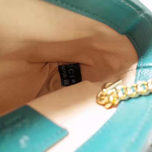 Gucci Unisex GG Marmont Super Mini Bag Blue Diagonal Matelassé Leather (9)