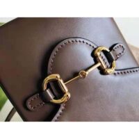 Gucci Unisex Gucci Horsebit 1955 Mini Bag Brown Leather Gold-Toned Hardware