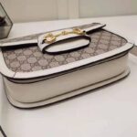 Gucci Unisex Gucci Horsebit 1955 Small Shoulder Bag Beige Ebony GG Supreme Canvas - Image 8