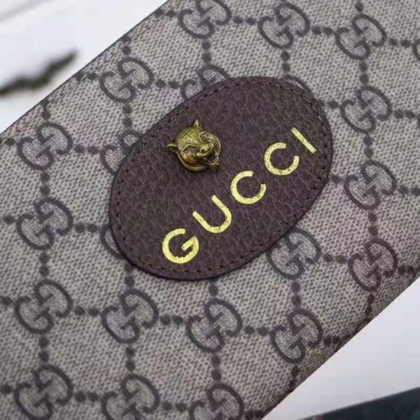 Gucci Unisex Neo Vintage GG Supreme Zip Around Wallet Beige Ebony GG Supreme Canvas (3)