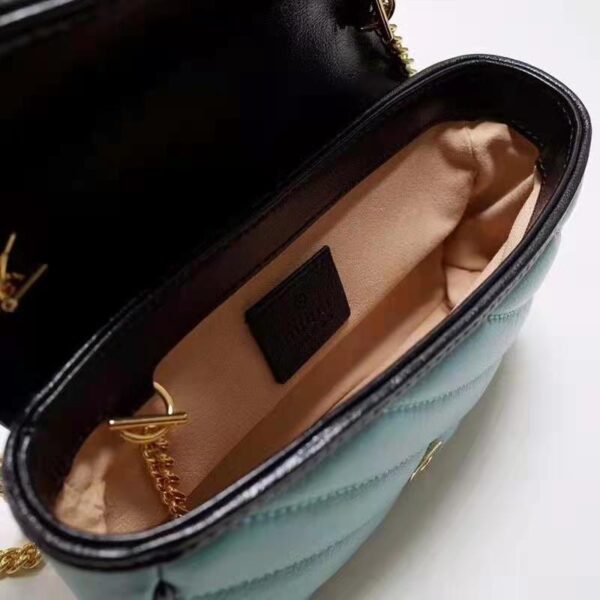 Gucci Unisex Online Exclusive GG Marmont Mini Bag Butter Light Blue Diagonal Matelassé Leather (10)