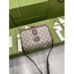 Gucci Unisex Shoulder Bag with Interlocking G Beige and Ebony GG Supreme Canvas - Image 3