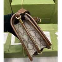 Gucci Unisex Shoulder Bag with Interlocking G Beige and Ebony GG Supreme Canvas