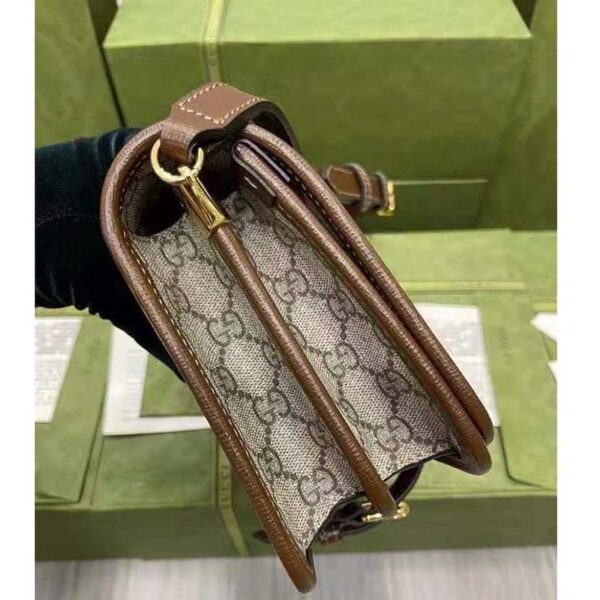 Gucci Unisex Shoulder Bag with Interlocking G Beige and Ebony GG Supreme Canvas (13)