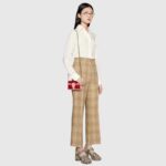 Gucci Women Dionysus Super Mini Bag Dark Red Leather with Pink Trim - Image 11