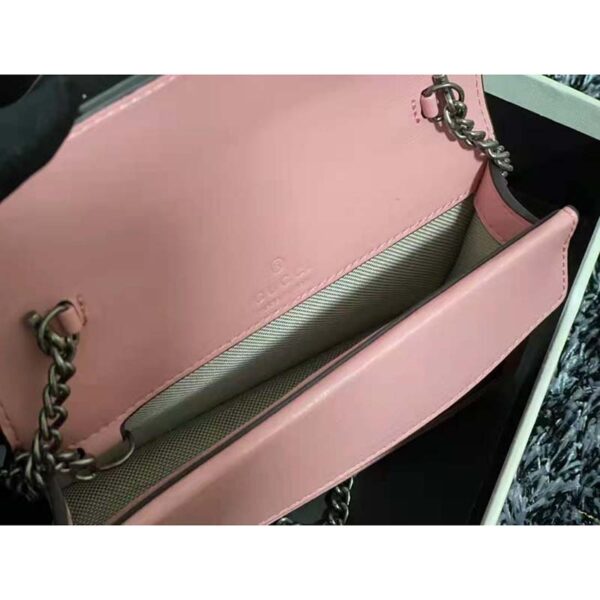 Gucci Women Dionysus Super Mini Bag Dark Red Leather with Pink Trim (7)