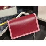 Gucci Women Dionysus Super Mini Bag Dark Red Leather with Pink Trim - Image 4
