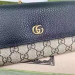 Gucci Women GG Marmont Chain Wallet Beige and Ebony GG Supreme Canvas - Bild 5