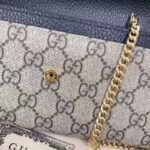 Gucci Women GG Marmont Chain Wallet Beige and Ebony GG Supreme Canvas - Bild 9