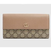 Gucci Women GG Marmont Chain Wallet Brown Beige and Ebony GG Supreme Canvas