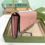 Gucci Women GG Marmont Chain Wallet Brown Beige and Ebony GG Supreme Canvas - immagine 5