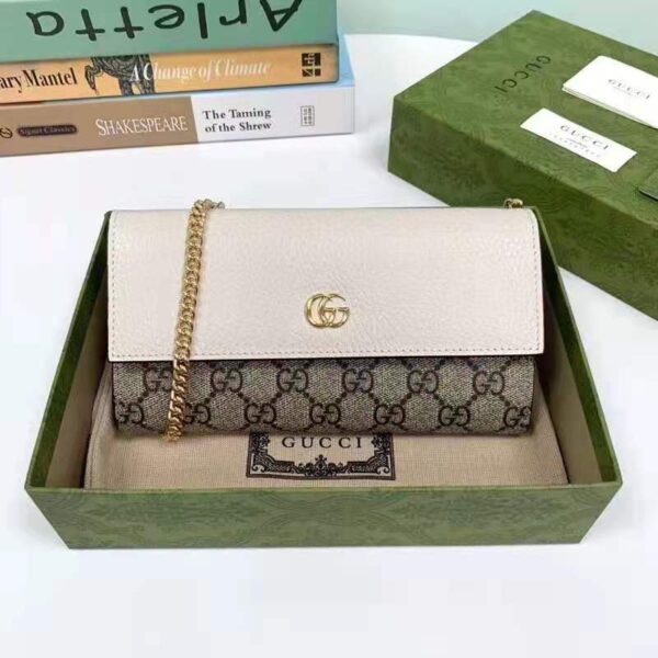 Gucci Women GG Marmont Continental Wallet Beige and Ebony GG Supreme Canvas (3)
