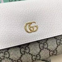 Gucci Women GG Marmont Continental Wallet Beige and Ebony GG Supreme Canvas