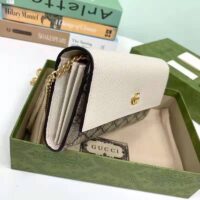 Gucci Women GG Marmont Continental Wallet Beige and Ebony GG Supreme Canvas