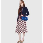 Gucci Women GG Marmont Small Shoulder Bag Blue Diagonal Matelassé Leather - Bild 11