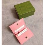 Gucci Women Gucci Diana Card Case Wallet Double G Pink Leather - immagine 6
