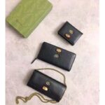 Gucci Women Gucci Diana Card Case Wallet Double G Black Leather - Image 10