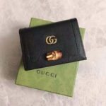 Gucci Women Gucci Diana Card Case Wallet Double G Black Leather - Image 3