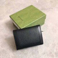 Gucci Women Gucci Diana Card case Wallet Double G Black Leather