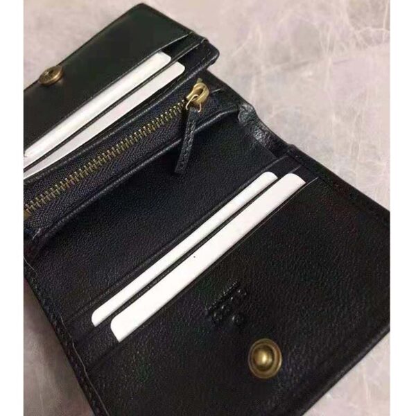 Gucci Women Gucci Diana Card case Wallet Double G Black Leather (8)