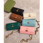 Gucci Women Gucci Diana Chain Wallet with Bamboo Double G White Leather - Image 10