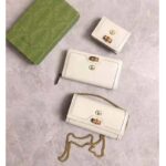 Gucci Women Gucci Diana Chain Wallet with Bamboo Double G White Leather - Image 9