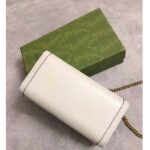 Gucci Women Gucci Diana Chain Wallet with Bamboo Double G White Leather - Image 4