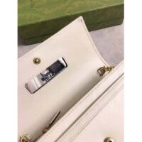 Gucci Women Gucci Diana Chain Wallet with Bamboo Double G White Leather
