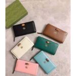 Gucci Women Gucci Diana Continental Wallet Double G Black Leather Bamboo Detail - Bild 9