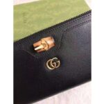 Gucci Women Gucci Diana Continental Wallet Double G Black Leather Bamboo Detail - Bild 8