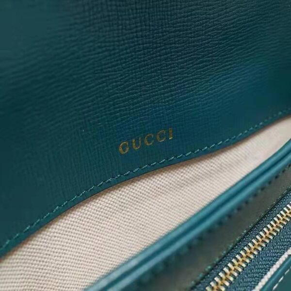 Gucci Women Gucci Horsebit 1955 Small Shoulder Bag Blue Leather (14)